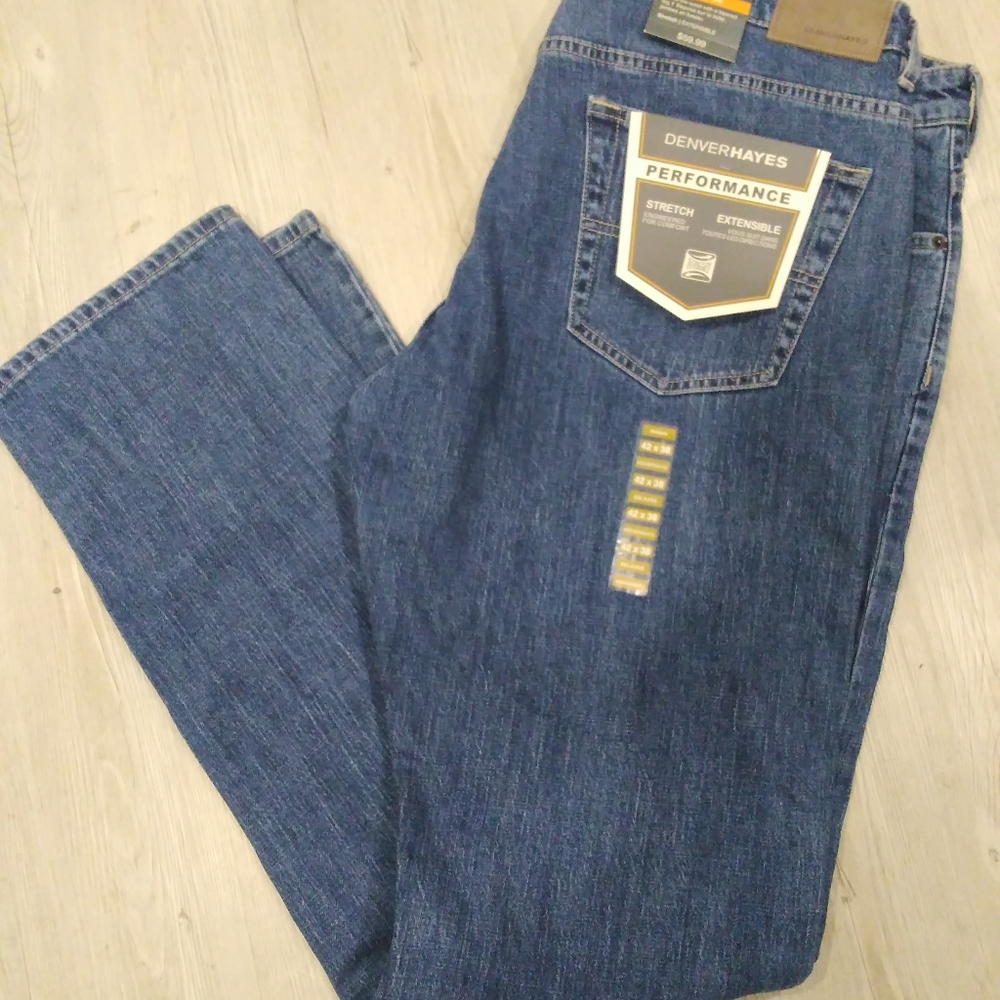 Denver Hayes Relaxed Fit Performance Jeans 42X38 bleu NWT